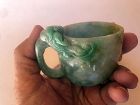 Chinese Jade Libation Cup, Wood Stand