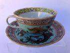 Chinese Porcelain Famille Rose Teacup and Saucer, Marked Guangxu