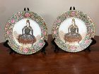 Chinese Pair of Porcelain Famille Rose Plates With Guan Yin, Guangxu