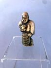 Japanese Carved Netsuke of a Man Holding a Rabbit