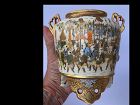 Japanese Satsuma Handled Procession Vase, Signed Hozan