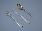 Antique Tiffany Craftsman Sterling Silver 3-Piece Youth Place Setting