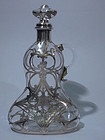 American Sterling Silver Overlay Clear Glass Decanter