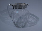Clear Glass Silver Overlay Water Pitcher C 1920