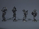 Set of 4 Buccellati Bacchus Figures Italian Sterling Silver