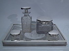 Hawkes Sterling Silver & Cut Glass Vanity Set C 1910