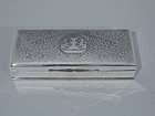 Exotic Sterling Silver Desk Box with Niello Ornament