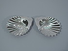 Pair of English Victorian Sterling Silver Scallop Shell Dishes 1885