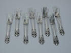 Set of 8 Wallace Grande Baroque Sterling Silver Forks