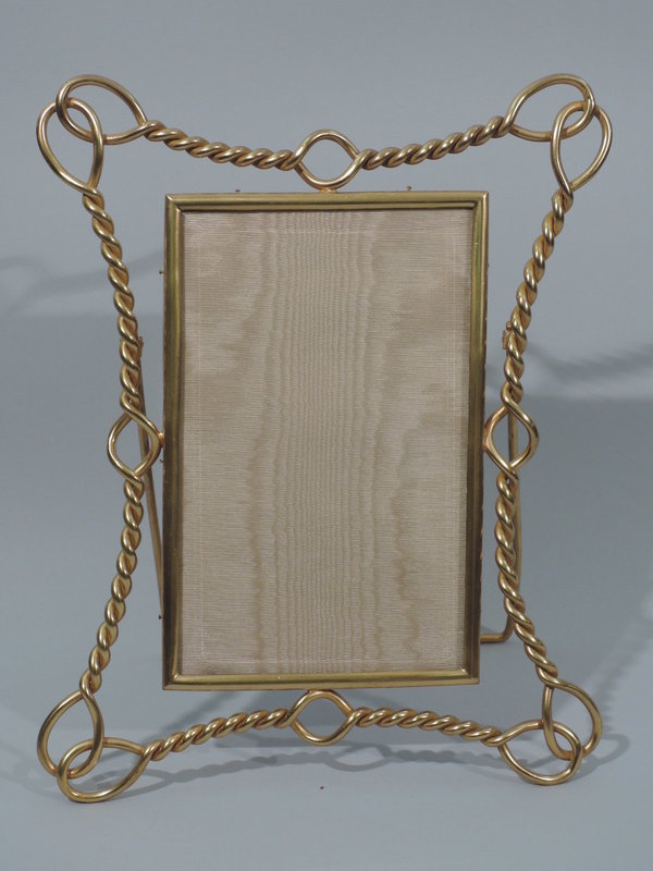 Antique English Brass Picture Frame - Rope Motif