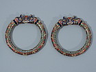 Pair of 22K Gold and Enamel Indian Bracelets - Jaipur C 1880