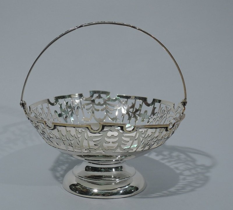 Antique Chinese Silver Footed Basket