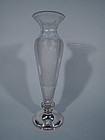 Large and Pretty Hawkes Cut Glass and Sterling Silver Vase