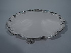 Traditional Georgian Sterling Silver Salver Tray with Pie Crust Rim