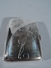 Antique English Edwardian Sterling Silver Rugby Cigarette Case 1907