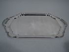 Indian Sterling Silver Serving Tray with Pretty Scrolls