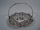 Antique American Art Nouveau Sterling Silver Flower Basket 1902