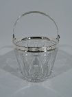 Antique American Cut Glass & Sterling Silver Ice Bucket