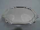 Traditional English Sterling Silver Cartouche Salver Tray