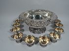 Main Line Magnificent Sterling Silver Punch Bowl & Cups by JE Caldwell