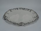 Antique Georgian Revival Sterling Silver Salver Tray by New York Maker