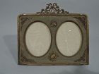 Antique French Rococo Gilt Bronze Double Picture Frame