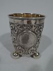 Antique German Baroque-Style Silver Beaker with Old Coins