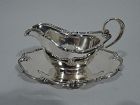 Pretty American Sterling Silver Gravy Boat on Stand