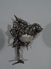 Antique English Diamond Stork Brooch with Natural Baroque Pearl