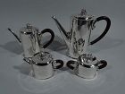 Spratling Sterling Silver Coffee & Tea Set with Jaguar Finials 1940s