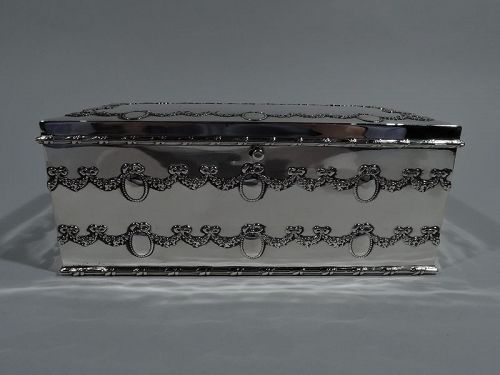 Antique American Edwardian Sterling Silver Jewelry Box