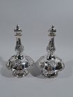 Pair of Tiffany Rococo Revival Sterling Silver Liqueur Decanters