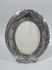 Antique Russian Rococo Silver Oval Picture Frame