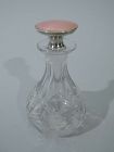 Pretty Antique American Crystal, Enamel, and Sterling Silver Perfume
