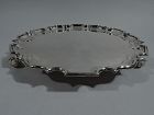 Traditional English Sterling Silver Georgian Piecrust Salver Tray 1939