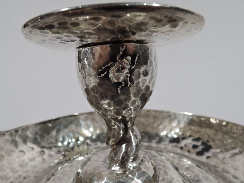 Tiffany Japonesque Applied Sterling Silver Chamberstick with Bugs