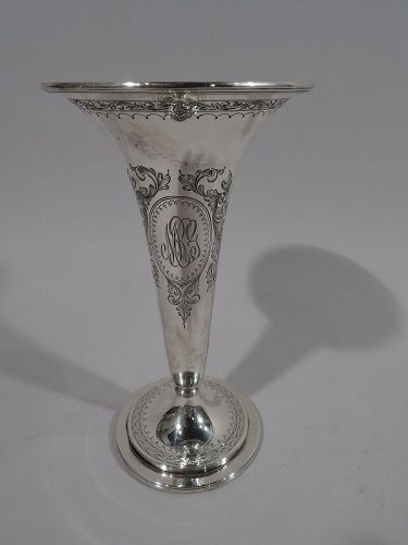 Pretty Antique American Edwardian Sterling Silver Vase by Kirk