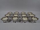 Set of 12 Lenox Bouillon Soup Bowls in Gorham Sterling Silver Holders