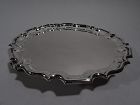 Antique Scottish Sterling Silver Salver with Georgian Piecrust Rim