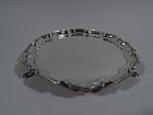 Traditional English Sterling Silver Salver with Georgian Piecrust Rim