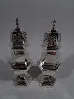 Pair of Large French Modern Classical Silver Sugar Casters by Tetard