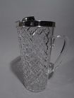 Tiffany Midcentury Sterling Silver Bar Pitcher with Hawkes Glass