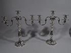 Pair of Mueck-Carey Rochambeau 3-Light Sterling Silver Candelabra