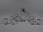 American Edwardian Silver Overlay Drinks Set with Pitcher & Glasses