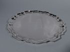 Cartier Sterling Silver Serving Tray with Georgian Piecrust Rim