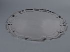 Large Cartier Sterling Silver Serving Tray with Georgian Piecrust Rim