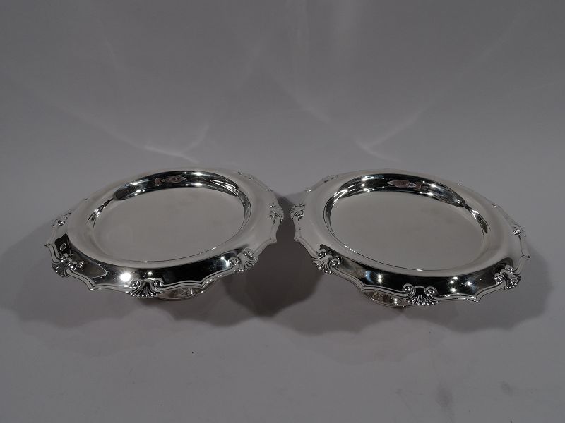 Pair of Tiffany Modern Classical Sterling Silver Shell Compotes