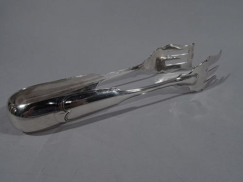 New York Classical Coin Silver Serving Tongs by William Gale & Son