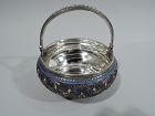 Beautiful Antique Russian Silver & Enamel Basket