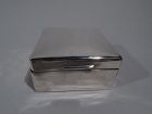 English Modern Small Square Sterling Silver Box 1925